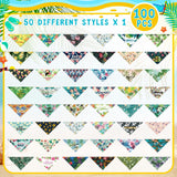 Kacctyen 100 Pcs Dog Bandanas Summer Bulk Hawaiian Dog Adjustable Cute Washable Triangle Kerchief Scarf Bibs for Small to Medium Pet Seasonal Party Costume Accessories