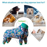 LovinPet Onsie for Dog After Surgery Big Dogs, Big Dog Clothes, Post Surgery Onesie, Lightweight Fabric Pitbull Dog Pullover Pajamas, Puppy Pajamas, Pitbull Clothes, Blue Green XL