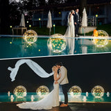 afzdby Floating Pool Lights Solar Powered,14 Inch 3000K Warm White Inflatable Glow in The Dark Balls,IP68 Waterproof Led Light up for Inground Pool,Christmas Decorations Outdoor Ornaments