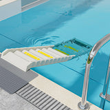 Foldable Dog Pool Ramp with 33" Legs for Free Height Adjustment,Safe & Easy Access Dog Water ramp for Pool, Pool Ramp for Dogs Up to 200lbs (White)