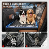 REEVAA 2.0 Hard Bottom Back Seat Extender for Heavy-Duty Dogs, Dog Car Seat Cover with Cushion Sponge, Waterproof Dog Hammock with Mesh Window for Car, Universal Fits for SUV/Small Truck, L, Black
