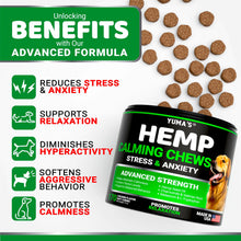 Load image into Gallery viewer, Hemp Calming Chews for Dogs - Advanced Dog Calming Chews - 170 Chews - Anxiety Relief Treats - Separation Aid, Barking, Stress Relief, Thunderstorms - Melatonin - Hemp Oil - Made in USA

