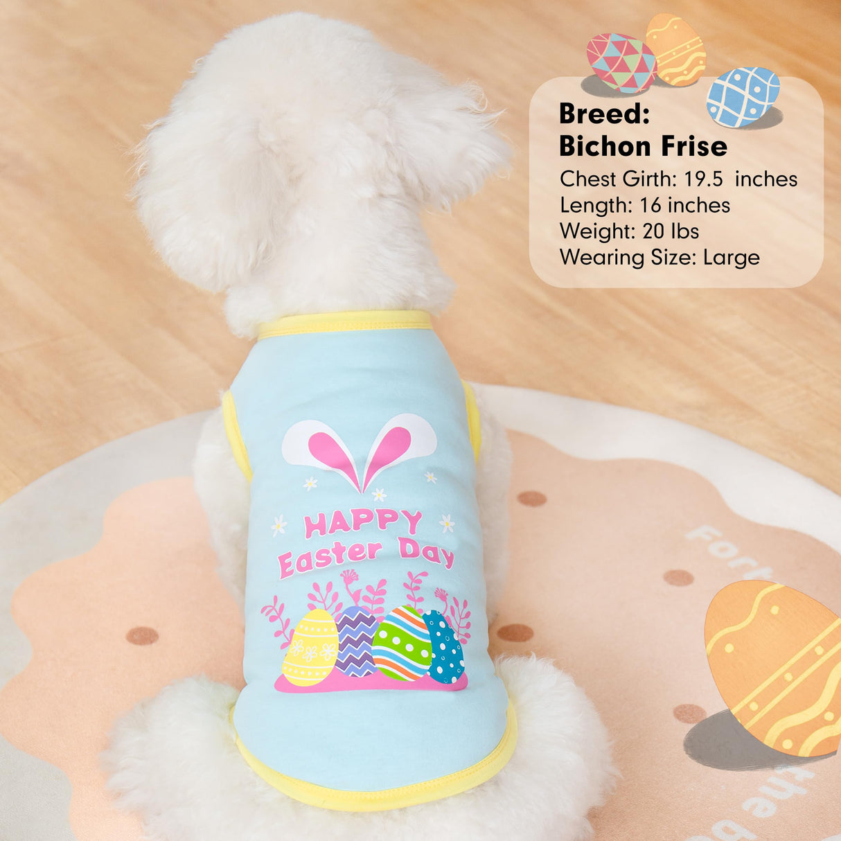 cyeollo 2pack Dog Easter Shirt for Small Puppy Dogs Outfit Soft Pet T Shirts Dog Tank Top Vest T-Shirt Rabbit Print Cat Apparel