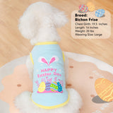 cyeollo 2pack Dog Easter Shirt for Small Puppy Dogs Outfit Soft Pet T Shirts Dog Tank Top Vest T-Shirt Rabbit Print Cat Apparel
