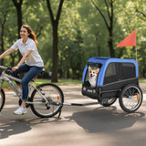 VEVOR Dog Bike Trailer, Supports up to 66 lbs, Pet Cart Bicycle Carrier for Small & Medium Dogs, Easy Folding Frame with Quick Release Wheel, Universal Bicycle Coupler, Reflector, Flag, Internal Leash