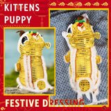 LEIFIDE Lion Dance Dog Costume Chinese New Year Pet Costume with Sequins Chinese Lion Dance Cloth Dog Clothes Hoodies Coat for pet New Year Spring Festival Dress up(2X-Large,Gold)