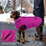 Doglay Waterproof Dog Coat, Reflective Dog Winter Jacket with Pocket & Turtleneck, Warm Puppy Snow Jacket for Small Medium Large Dogs - Pink, XL