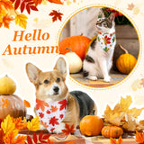 Chunful 100 Pieces Thanksgiving Dog Bandanas Bulk Fall Autumn Pet Bandanas with Leaves Patterns Triangle Scarf Bib Kerchief Set for Small Large Dog Costume Accessories (25.6 x 17.7 x 17.7)