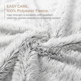 PJYuCien Dog Blankets for Medium Large Dogs Washable - Fluffy Fuzzy Cat Blanket for Couch, Puppy Throw for Furniture with Polyester Fleece, Super Soft Plush for Pet Kitten Doggy, Grey, 50" x 60"