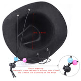 Yewong Pet Cowboy Costume Accessories - Dog Cat Pet Size Cowboy Hat and Bandana Scarf West Accessories for Puppy Kitten Party Festival and Daily Wearing Set of (Black Hat+White Bandana)