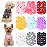 Hillban 9 Pcs Dog Shirts for Small Dogs Female Summer Colorful Sleeveless Dog T Shirts Cute Puppy Tank Top Breathable Pet Vest Stretchy Dogs Clothes for Daily Wear(Chest 15-17" Neck 11" Back 13.5")