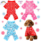 3 Pieces Dog Pajamas Puppy Soft Pets Clothes Dog Jumpsuit for Small Medium Large Pets Cute Apparel Bodysuits for Girl and Boy, 3 Styles(S Fits 3.3-5.5 lbs)