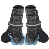 EXPAWLORER Anti Slip Dog Socks to Prevent Licking Paws, Shoes for Winter Snow, Boots & Paw Protectors with Grippers, Waterproof Booties for Hardwood Floors for Small Medium Large Senior Dogs Black S