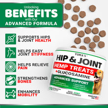 Load image into Gallery viewer, YUMA'S Hemp Hip and Joint Supplement for Dogs - Glucosamine for Dogs - 170 Joint Pain Relief Chews - Chondroitin, MSM - Hemp Oil - Advanced Canine Health Supplement - Mobility Support Treats
