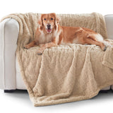 GASUR Waterproof Dog Blankets for Large Dogs, Dog Blanket for Couch Bed, Fleece Pet Blanket for Furniture Sofa Protector, Soft Pet Throw Blankets for Crate Car Outdoor, Washable, Twin 60"x80" Beige