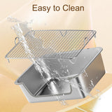 Aothey Rabbit Litter Box, Extra Large Bunny Litter Box with 304 Stainless Steel Sifting Tray & Hooks, Rabbit Litter Box, Easy to Clean and Odor Control (17.7" × 13.8" × 5.9")