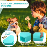 Kittmip 12 Pcs Triangle Mouse Station with Keys, Key Required Mouse Bait Station, Reusable Humane Rodent Box Against Mice Chipmunks Squirrels for Kitchen Living Room Office Warehouse (Blue)