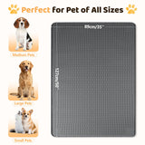 Bartuke Silicone Dog Bed Mat, 50"x 35" Crate Mat for Dog Cages, Kennel Mat with Raised Edge, Washable, Waterproof, Leakproof, Protect Floors (Dark Grey)