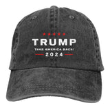 UQDGHT Trump 2024 Take America Back Unisex Adult Baseball Cowboy Hat (Washable) Black (One Size, Black)