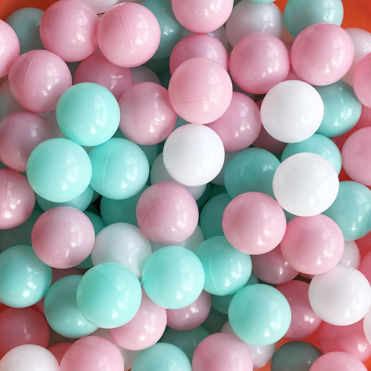 MoonxHome Ball Pit Balls for Toddlers, BPA Free Crush Proof Plastic Toy Balls for Ball Pit, Children's Pool Water Toys, Ideal Gift for Christmas Balls for Play Tent 2.15" Pack of 100 White&Green&Pink