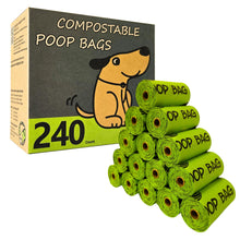 Load image into Gallery viewer, moonygreen Certified Compostable Dog Poop Bag Rolls, Landfill friendly Doggie Poop Bags, Vegetable-Based, ASTM D6400, Unscented, Extra Thick, Leak Proof, Size 9 x 13 Inches, Refills 240 Counts

