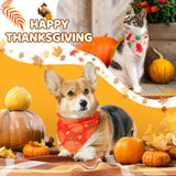 Sweetude 50 Pieces Thanksgiving Fall Dog Bandanas Bulk Pumpkin Maple Leaves Autumn Plaid Bandanas for Dogs Soft Bibs Triangle Scarves for Small Medium Large Pets Costume(31.5 x 21.7 x 21.7 Inch)