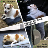 Whoopub Dog Bolster Pillow for Large Dogs, Benefit for Cervical Vertebra and Neck, Easy to Carry When Traveling, with High Resilience Foam, Machine Washable Cover＆Easy to Clean (Dark Gray, Large)