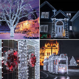 2Pack Total 180FT 500LED Cool White Solar Christmas Lights, Solar String Lights Outdoor, Auto On/Off Green Wire With 8 Modes Solar Christams Lights Outdoor Waterproof For Christmas Tree (Cool White)