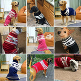 Mihachi Dog Sweater - Winter Coat Apparel Clothes with Colorful Stripes for Cold Weather, Black ML