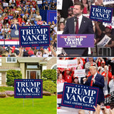 Trump Vance Yard Sign, Trump JD Vance 2024 Yard Sign,18×12 Inch Take America Back with H Stake Double Sided, Donald Trump Merchandise Yard Sign Display for President Outdoor Decorations Party Supplies