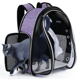 BAGLHER Cat Carrier Backpack Bubble - Fit Up to 18 Lbs - Airline-Approved Dog Backpack Carrier for Small Pets Puppies Dogs Bunny, Space Capsule Dog Carrier Backpack for Travel Outdoor Hiking, Purple