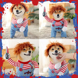 Pet Deadly Doll Dog Costumes, Funny Pets Cosplay Costume Halloween Dog Clothes Party Costume for Small Medium Large Dogs