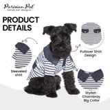Parisian Pet Preppy Boy Polo Dog Shirt – Classic Cotton Pet Apparel with Collar - Soft Breathable Puppy T-Shirt - Cute Trendy Dog Clothes - Ideal Summer Clothes for Small Dogs - Shirts for Dogs Boy