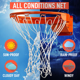 Basketball Net Replacement Heavy Duty - 12 Loops, Professional All Weather Anti Whip Nets, Fits Standard Indoor or Outdoor Rims - Premium Basketball Accessories - Hoop Net