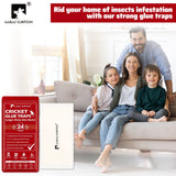 LULUCATCH Cricket Insect Glue Traps - 24 Pack Bug Sticky Traps, Large & Adhesive Spider Scorpion Trap with Pre-Baited Attractant, Highly Effective Glue Boards Indoor, Non-Toxic, Safe to Children, Pets