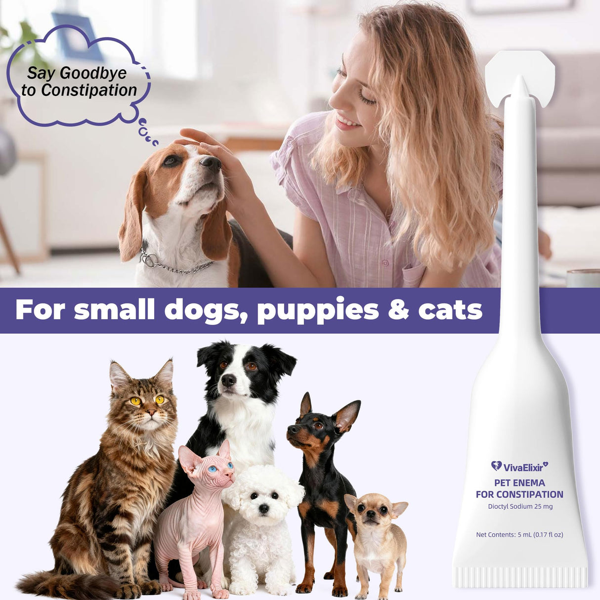 VivaElixir Anal Gland Support for Dogs - Dog Constipation Relief - Anal Gland Chew Alternative - Anal Gland Relief for Dogs, Scooting Relief & Healthy Intestinal Function - 3-Pack
