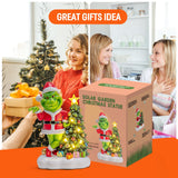 YDKOJGW Solar Garden Outdoor Statues with Christmas Tree and LED Lights,Lawn Christmas Decorations Statues for Patio,Balcony,Yard Ornament,Unique Housewarming, Birthday Gifts for Mom Grandma