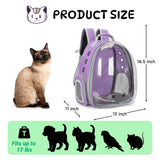 Cat Bubble Backpack Carrier for Small Medium Dogs Cats Carrying Bag, Airline Approved Pet Travel Carrying Bag Dog Hiking Walking Outdoor Backpack (Purple)