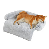 Codi Calming Dog Bed for Couch – Anti-Anxiety Sofa Protector Mat for Medium Dogs, 35''x31''x5'', Machine Washable, Fluffy & Cozy with Non-Slip Bottom, Light Grey