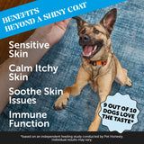 Pet Honesty Omega Skin Health Chews for Dogs, Alaskan Salmon Oil, Omega-3 Fish Oil, Krill, Spirulina, Omega-3s, Healthy Skin & Coat, Itchy Skin, Dog Allergies, May Reduce Shedding (90 Count)