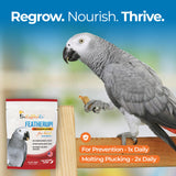 UnRuffledRx FeatherUp! Bird Molting Support & Feather Growth Supplement - for Plucking, Regrowth & Molt - Multivitamin & Amino Acids for All Birds - 90g (240 Servings)
