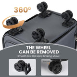 JoPet Pet Bag Carrier with Wheels, Pet Backpack with Wheels, Small Dog Carrier, cat Carrier, Detachable Wheels, Travel Bag, Pet Trolley, Soft Sided Carrier with Wheels, Foldable Carrier (Oat Grey)