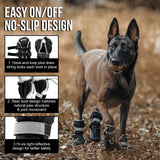 OneTigris Dog Shoes for Large Dogs, Pathfinder Medium Dog Boots & Paw Protectors for Winter Snowy Day,Water-Resistant in Rainy Weather, Outdoor Walking, Indoor Hardfloors Skid-Resistant Sole