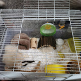 Hamiledyi Hamster Hideout Small Wooden House Natural Wood Rat Hut Hamster Bridge for Dwarf Mouse Playing Hiding