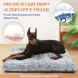 KISYYO Premium Washable Orthopedic Dog Bed – 41" Extra Large Crate Mat with Non-Slip Base, Plush Support for Pets Up to 90 lbs, Grey
