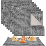 Agolctry 8 Pcs Guinea Pig Liner Washable Rabbit Cage Liner 16x12 Inch Guinea Pig Fleece Mats Reusable Bedding Pee Pads for Small Animals, Bunny (Grey)