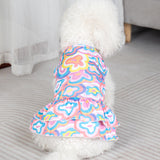cyeollo 2 Pack Tie Dye Dog Dress Puppy Dress Soft Breathable Dog Clothes for Small Dogs Girl Outfit Pet Apparel, Tie Dye+Flower, XS