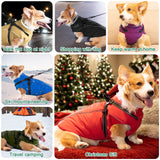 Fragralley Dog Coat with Harness Built in, Waterproof Windproof Reflective Warm Puffer Jacket, Fleece Lined Vest Winter Parka for Small, Medium, Large Dogs