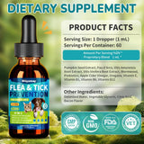 Woyamay 4-IN-1 Flea and Tick Prevention Drops for Dogs and Cats, Natural Cat & Dog Flea and Tick Treatment, Supports Flea Defense, Gut Health, Skin & Coat Nourishment, and Immune Support, Bacon Flavor