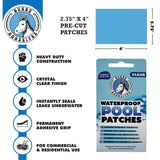 Burro Adhesives 10-Pack Waterproof Clear Pool Tape Patches - Professional Grade PVC Repair Kit with 2.75" x 4" Heavy Duty Patches for Commercial & Residential Vinyl Pools, Works Underwater & Dry